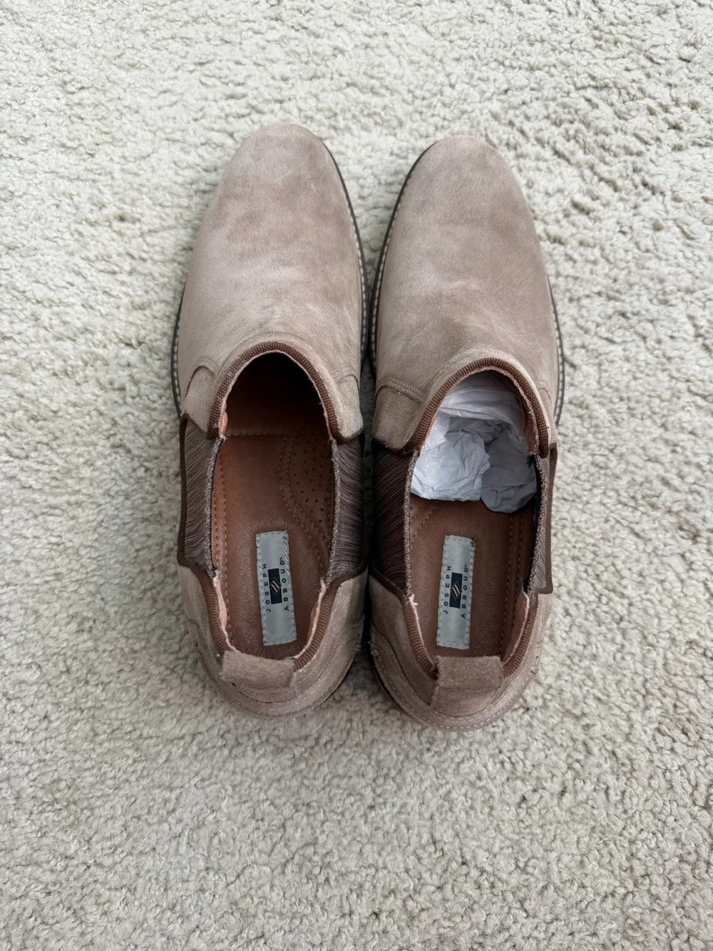 Joseph Abboud Men's Suede Chelsea Boots in Taupe